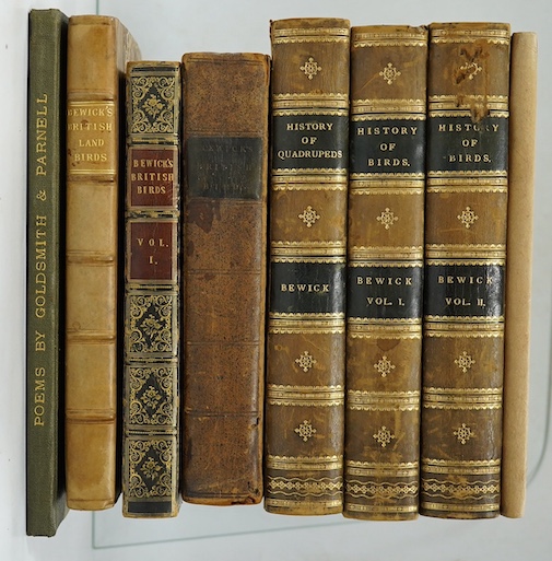 Bewick, Thomas - History of British Birds, 2 vols. (Land and Water Birds), first editions, 8vo, numerous woodcut vignettes and illustrations, publisher’s advertisement verso last leaf of vol. 2, contemporary speckled cal